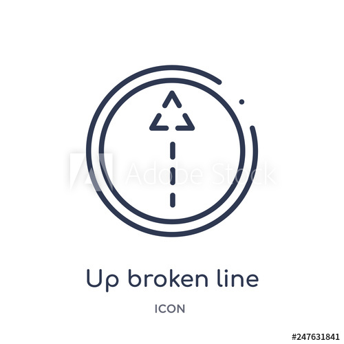 500x500 Up Broken Icon From User Interface Outline Collection Thin Line