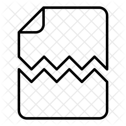 256x256 Broken Document Icon Of Line Style