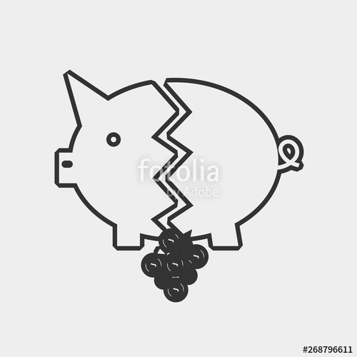 Broken Piggy Bank Vector Icon Solid Grey Stock Image And Royalty 500x500 Broken Piggy Bank Vector Icon Solid Grey Stock Image And Royalty