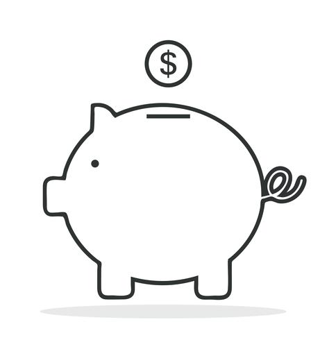 Piggy Bank Outline Vector Icon 484x490 Piggy Bank Outline Vector Icon