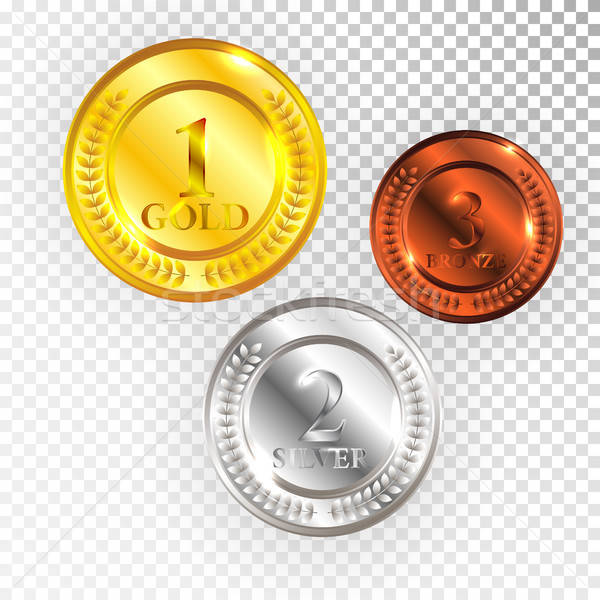 600x600 Champion Gold, Silver And Bronze Medal Icon Sign First, Second