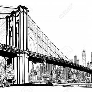 300x300 Photostock Vector Vector Illustration Of Outline Brooklyn Bridge