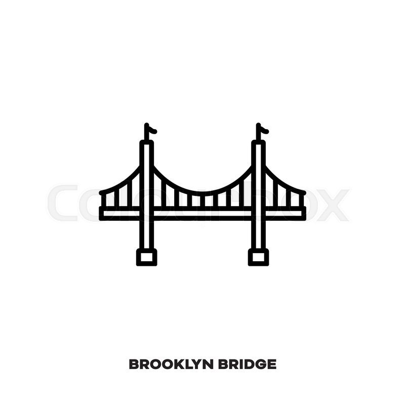 800x800 Brooklyn Bridge At New York City, Stock Vector Colourbox