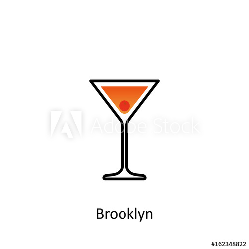 500x500 Brooklyn Cocktail Icon In Flat Style