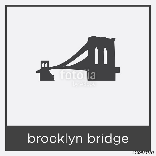 500x500 Brooklyn Bridge Icon Isolated On White Background Stock Image