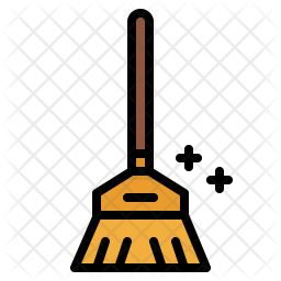 Broom Icon Of Colored Outline Style 256x256 Broom Icon Of Colored Outline Style
