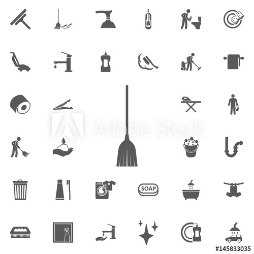Sweeping Broom Icon 500x500 Sweeping Broom Icon