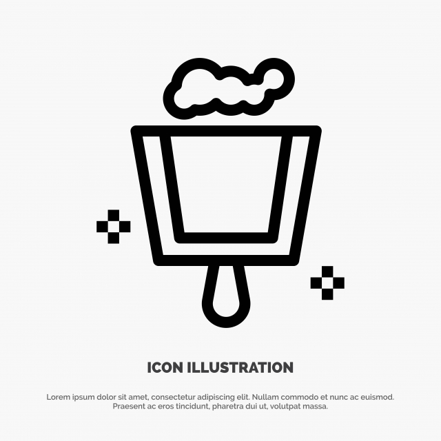 640x640 Broom Dustpan Sweep Line Icon Vector, Background, Design