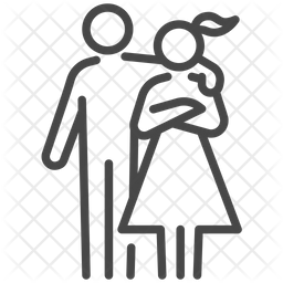 256x256 Brother Sister Icon Of Line Style