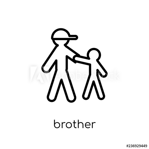 500x500 Brother Icon Trendy Modern Flat Linear Vector Brother Icon
