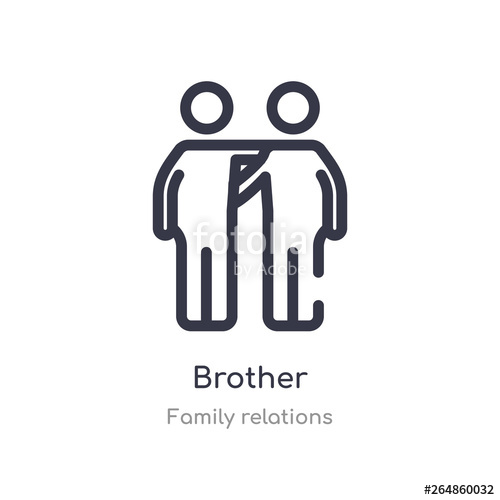 500x500 Brother Outline Icon Isolated Line Vector Illustration