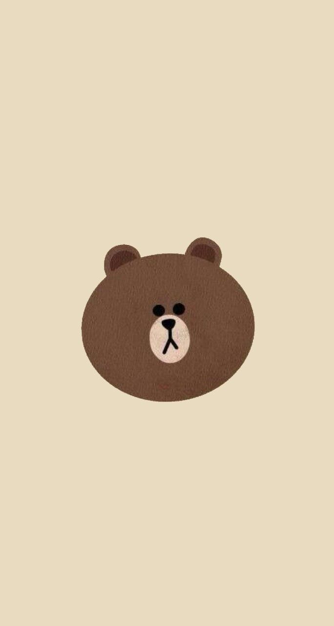 684x1280 Brown Icon Line Character Di Wallpaper Lucu Dan Boneka