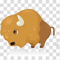 256x256 Chinese Zodiac Icon Set, Ox, Brown Bison Transparent Background