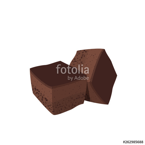 500x500 Cubic Portions Of Brownie Vector Illustration Cartoon Flat Icon