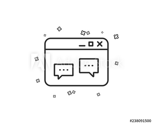 500x405 Browser Window Line Icon Chat Speech Bubbles Sign Internet
