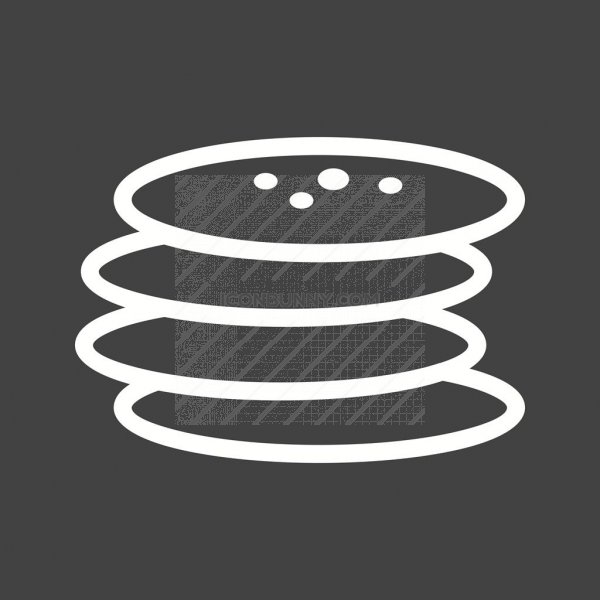 600x600 Pancakes Line Inverted Icon