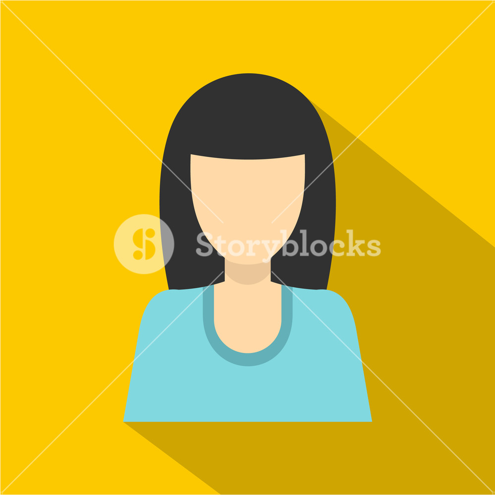 999x1000 Brunette Girl Icon Flat Illustration Of Brunette Girl Vector Icon