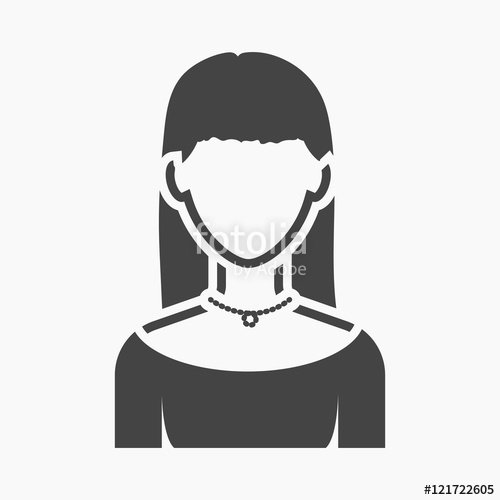 500x500 Brunette Icon Black Single Avatar,peaople Icon From The Big