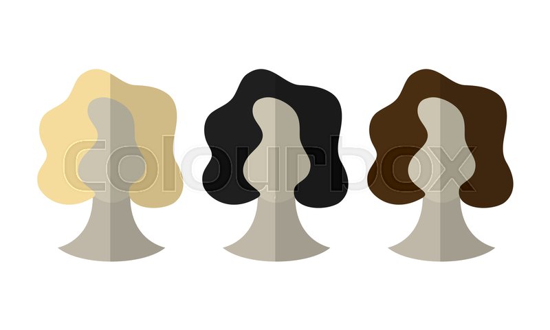 800x480 Flat Icon Hairstyles Blonde, Stock Vector Colourbox