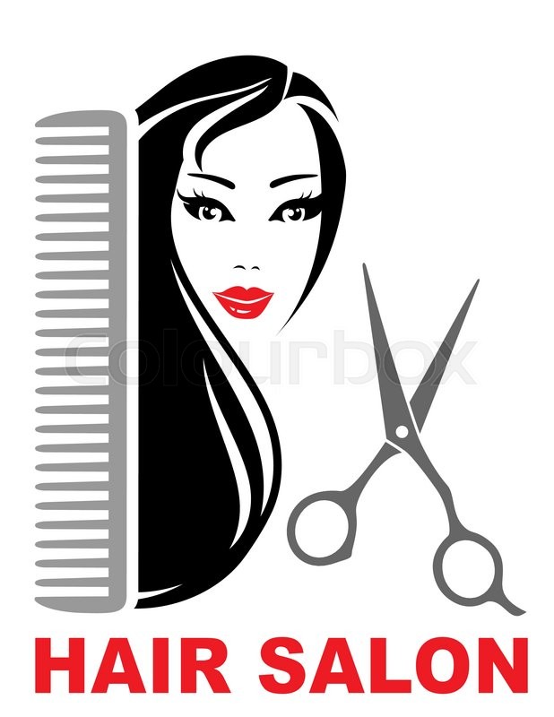 618x800 Hair Salon Icon With Pretty Brunette Stock Vector Colourbox