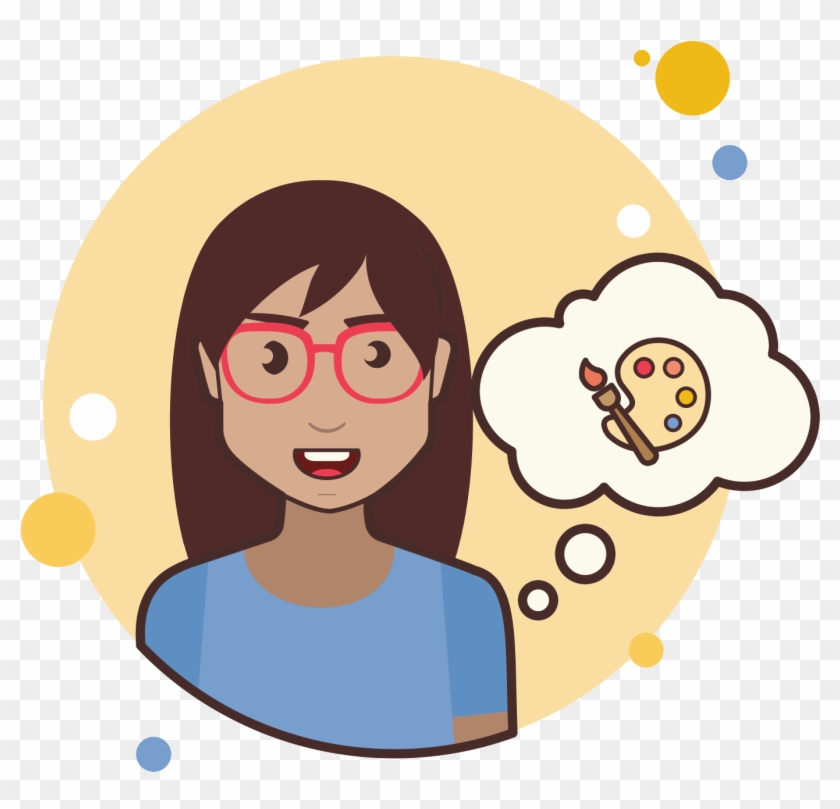 840x809 Brunette Girl Art Palette Icon