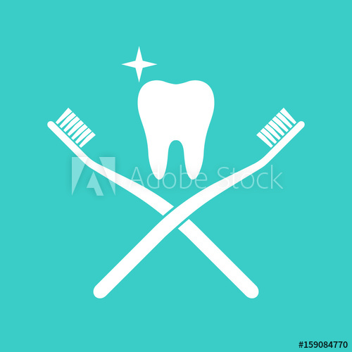 500x500 Brush Teeth Icon Silhouette Healthy Tooth Pictogram Between Two