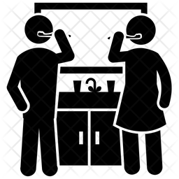 256x256 Brushing Teeth Icon Of Glyph Style