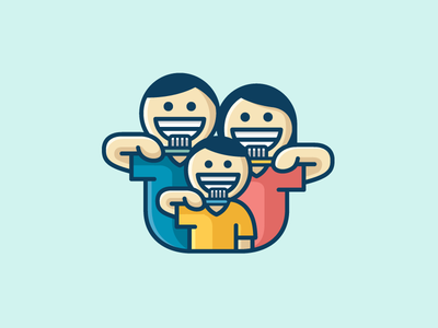 400x300 Family Brushing Teeth Flats Tooth Icon, Flat Design