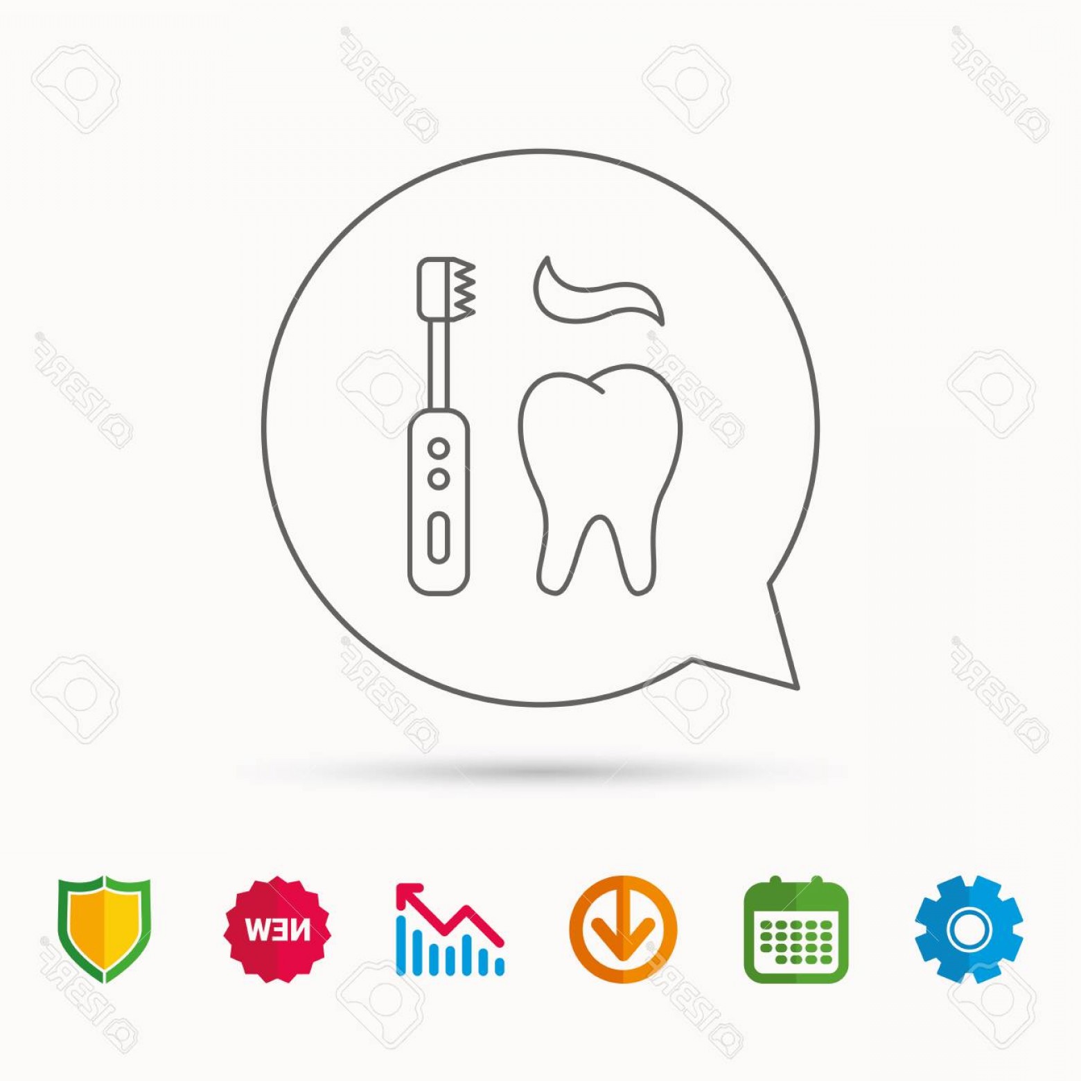 1560x1560 Photostock Vector Brushing Teeth Icon Electric Toothbrush Sign