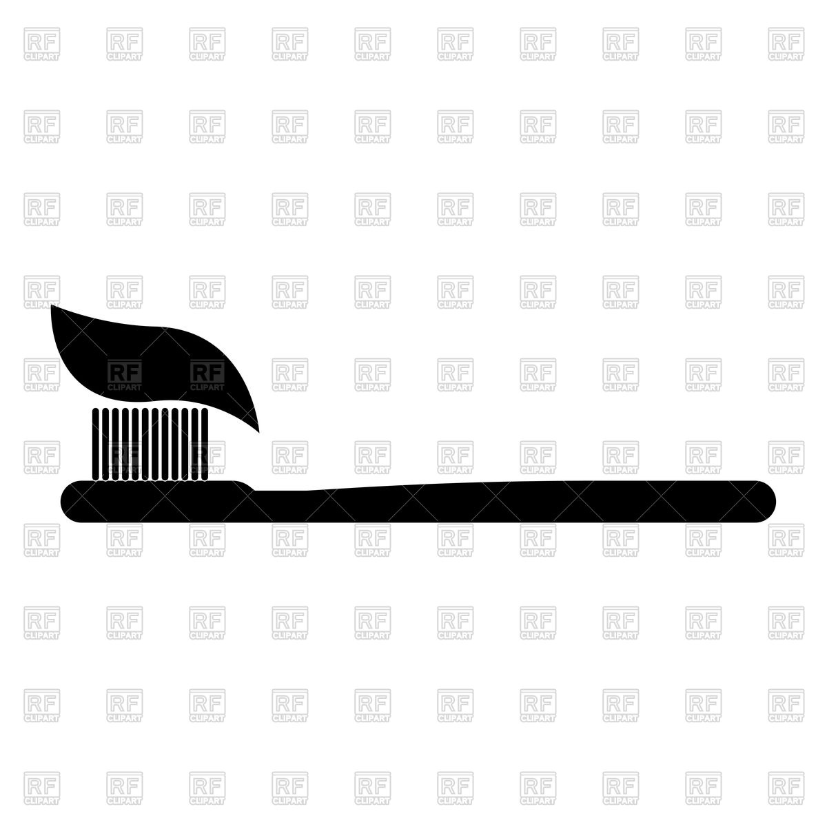 1200x1200 Tooth Brush And Paste Black Color Icon Vector Image Of Icons
