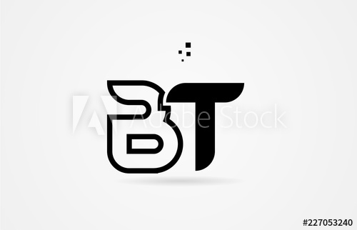 500x322 Black And White Alphabet Letter Bt B T Logo Icon Design
