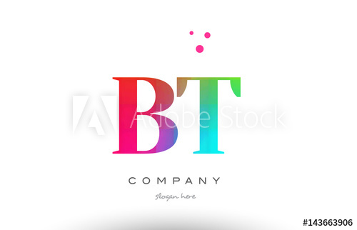 500x322 Bt B T Colored Rainbow Creative Colors Alphabet Letter Logo Icon