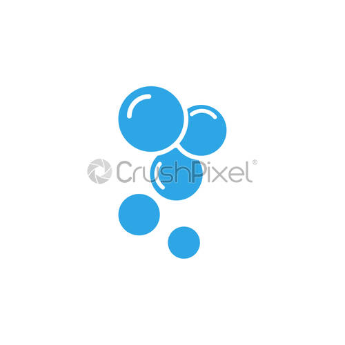 500x500 Water Bubble Icon Design Template Vector Isolated, Stock Vector