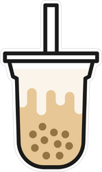 149x250 Boba Milk Tea Or Bubble Milk Tea Icon Sticker