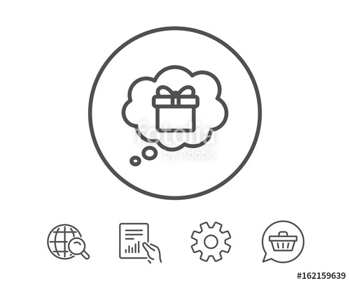 Dreaming Of Gift Line Icon Present Box In Comic Speech Bubble 500x405 Dreaming Of Gift Line Icon Present Box In Comic Speech Bubble