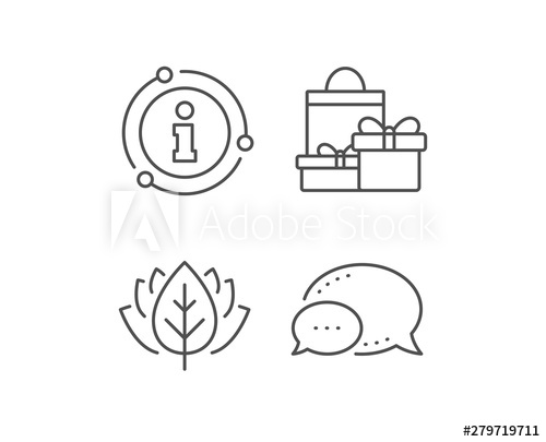Gift Boxes With Bag Line Icon Chat Bubble, Info Sign Elements 500x405 Gift Boxes With Bag Line Icon Chat Bubble, Info Sign Elements