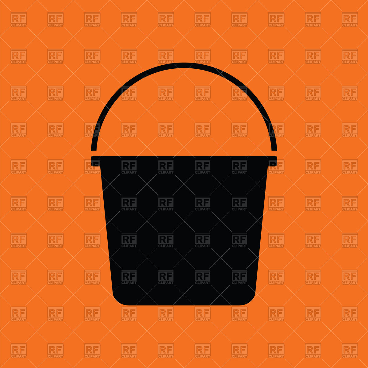 1200x1200 Bucket Icon On Orange Background Vector Image Of Industrial