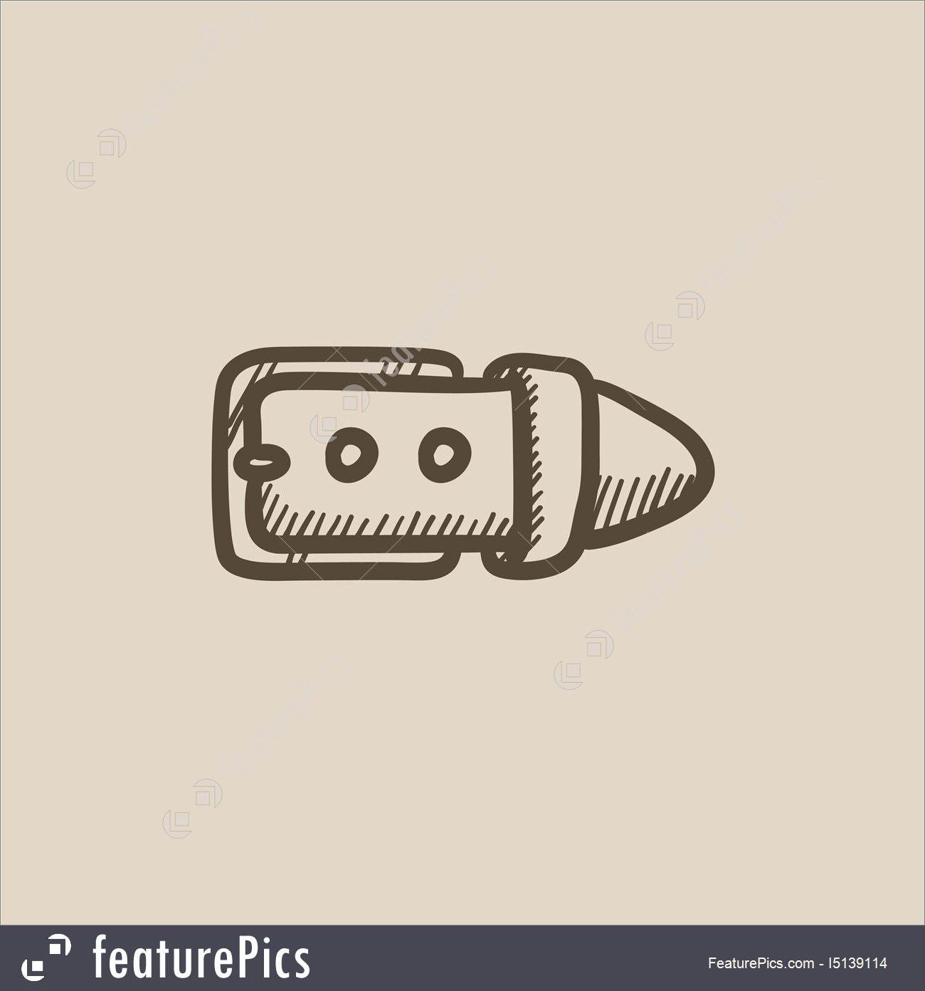 1300x1392 Belt Buckle Sketch Icon Stock Illustration
