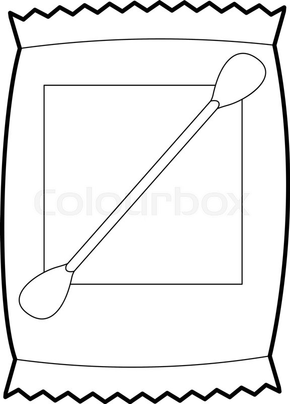 576x800 Cotton Bud Icon In Outline Style Stock Vector Colourbox