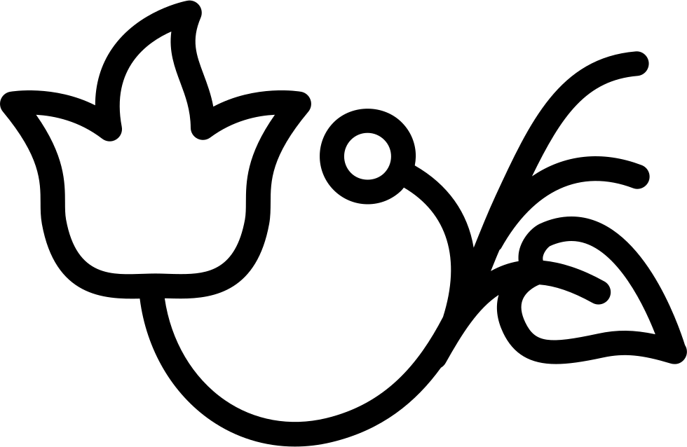 980x638 Flower Outline With Leaf And Bud Png Icon Free Download