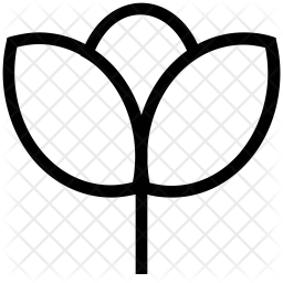 256x256 Flower Bud Icon Of Line Style