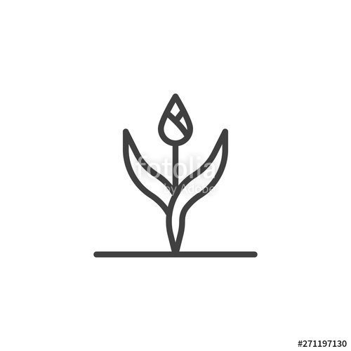 500x500 Tulip Bud Line Icon Linear Style Sign For Mobile Concept And Web