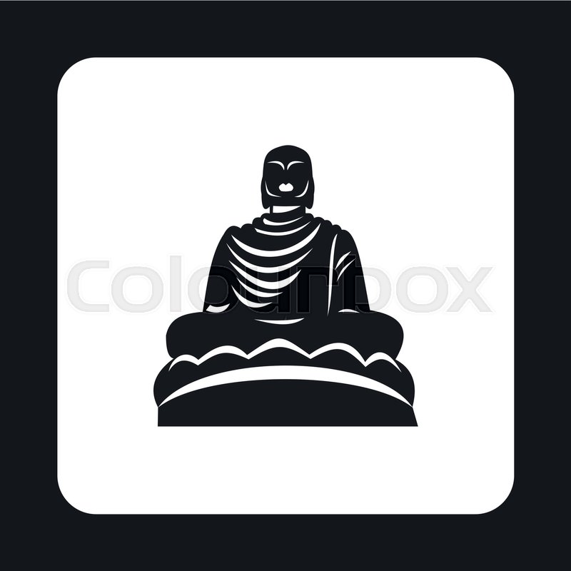 800x800 Buddha Statue Icon In Simple Style Stock Vector Colourbox