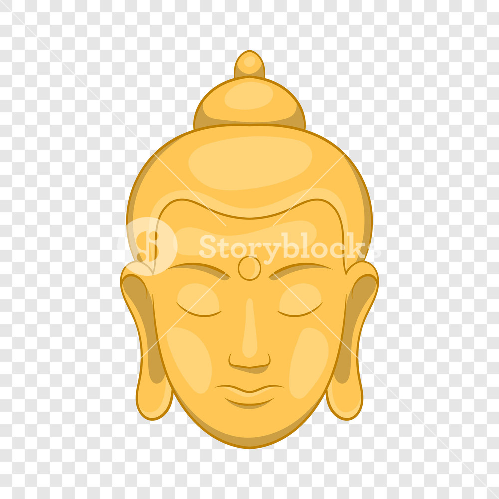 1000x1000 Head Of Buddha Icon In Cartoon Style On A Background For Any Web