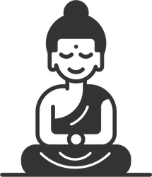 215x250 Sitting Buddha Icon Sticker