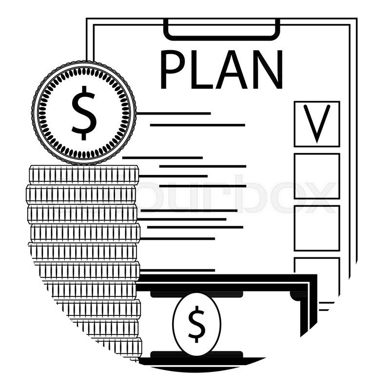 800x800 Finance Plan Checklist Line Icon Stock Vector Colourbox