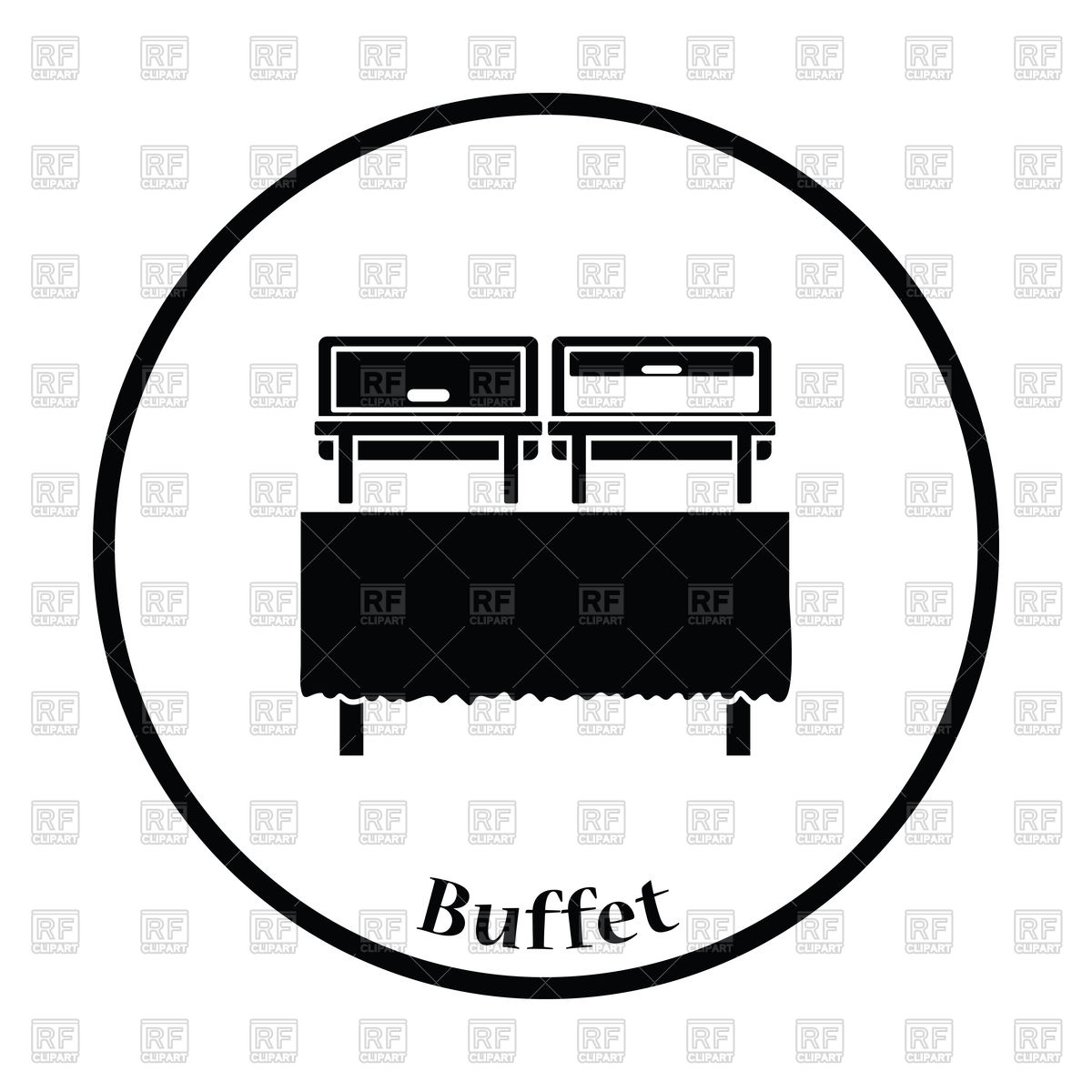 Thin Circle Design Of Buffet Icon Vector Image Of Icons 1200x1200 Thin Circle Design Of Buffet Icon Vector Image Of Icons