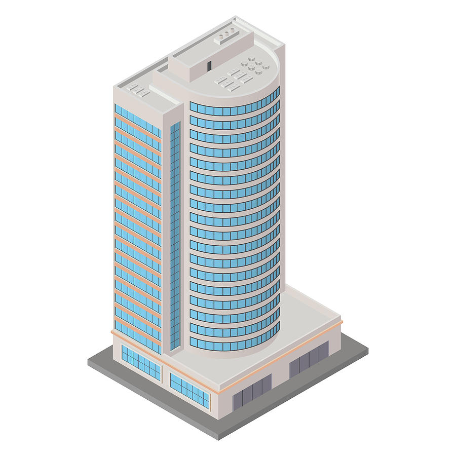 Modern Isometric Building Icon 900x900 Modern Isometric Building Icon