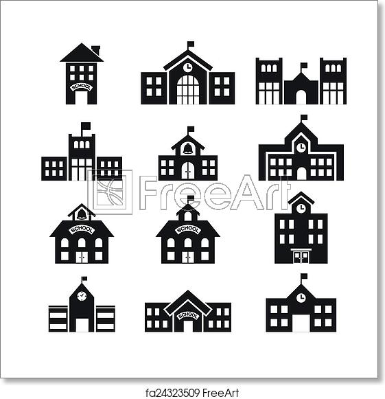 561x581 Free Art Print Of Building Icon School Building Icon