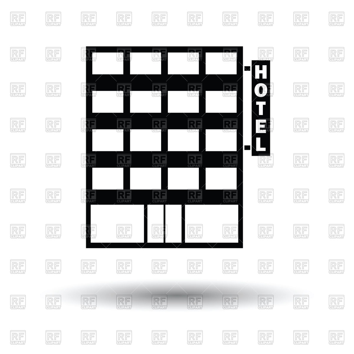 1200x1200 Hotel Building Icon With Shadow Vector Image Of Architecture